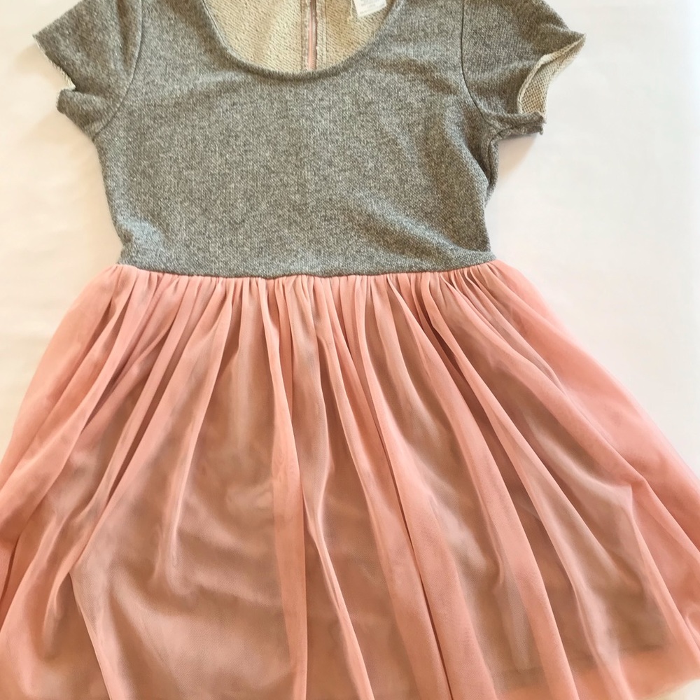 CRUSH Junior’s Pink Heather Gray Tutu Dress size L